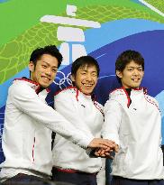 Men's figure skaters practice in Vancouver