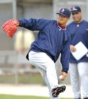 Red Sox pitcher Matsuzaka takes part in training camp