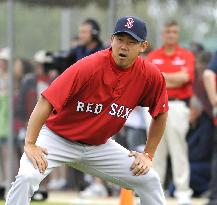 Red Sox pitcher Matsuzaka takes part in training camp