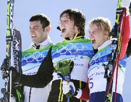 Switzerland's Schmid wins gold in freestyle ski cross