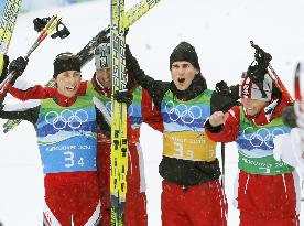 Austria wins gold in Nordic combined team