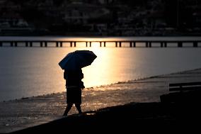 NORTH MACEDONIA-OHRID-RAIN