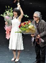 Terajima receives Silver Bear for Best Actress trophy