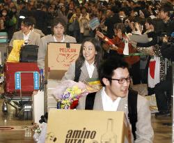 Japanese athletes return home from Vancouver
