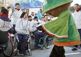 Japanese athletes at Paralympic village in Whistler
