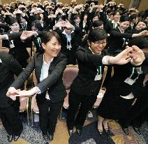 Japan new recruits at full stretch