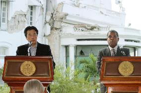 Okada visits quake-hit Haiti, considering additional aid