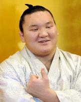 Sumo champ Hakuho 'relieved' with title