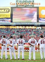 Angels' Matsui plays against Twins in season's opening game