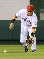 H. Matsui plays defense for 1st time in 2 yrs