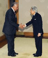 Japanese emperor meets with Malaysian prime minister