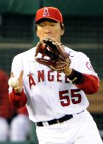 Angels' Matsui plays defense