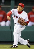 Angels' Matsui plays defense