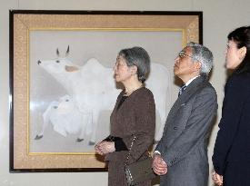 Emperor, empress visit art exhibition