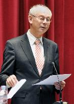 EU President Van Rompuy speaks at Kobe University