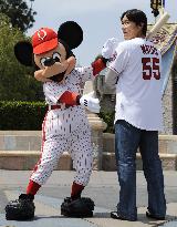 Angels' Matsui meets Mickey Mouse