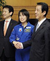 Japanese astronaut Yamazaki back in Japan