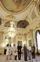 Imperial family visits Akasaka Palace