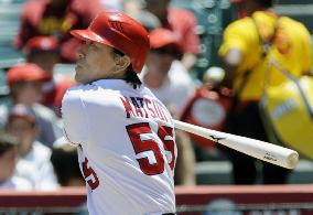 L.A. Angels' Matsui hits 2-run homer against Seattle Mariners