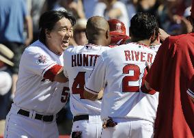 L.A. Angels' Matsui hits 2-run homer against Seattle Mariners