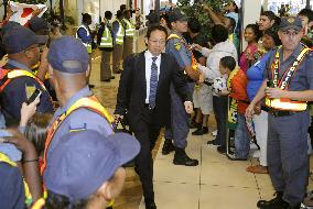 Japan's World Cup squad arrives in S. Africa