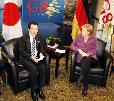 Kan, Merkel meet before G-8 summit