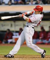 L.A. Angels' Matsui 0-for-2 against Oakland Athletics