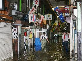 Downpour causes flood