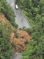 Downpour causes landslide