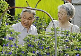 Emperor, empress visit flower farm