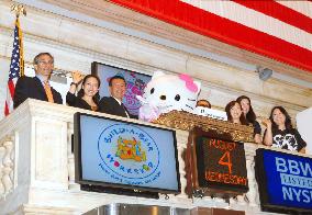 Hello Kitty at N.Y. stock market