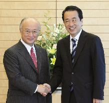 IAEA chief Amano meets with Japan PM Kan