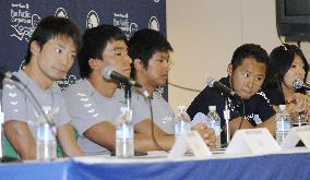 Kitajima at press conference before Pan Pacific C'ships