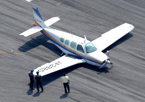 Small plane belly lands at Kobe airport