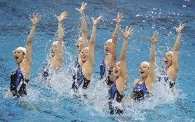 Japan's synchronized swimming team in practice