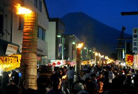 Fire festival near Mt. Fuji