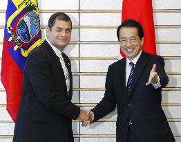 Ecuadorian Pres. Correa meets Kan