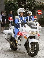 1st motorcycle policewomen in Tokyo