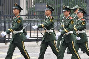 Chinese police on alert near Japanese Embassy