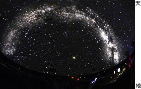 World's largest planetarium test in Japan