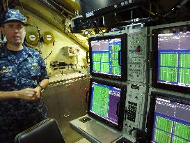 U.S. Navy shows inside of nuclear sub