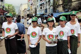 People in Myanmar around election day