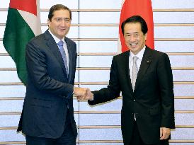 Japanese PM Kan with Jordanian PM Rifai