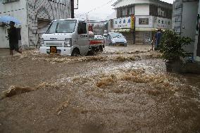 Heavy rain lashes Japan's Amami