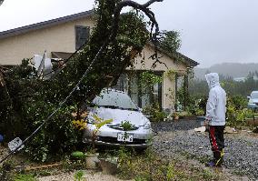 Heavy rain on Amami-Oshima Island