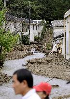 Aftermath of rain and mudslides in Amami