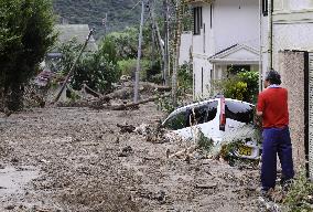 Aftermath of rain and mudslides in Amami