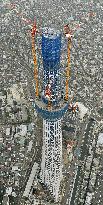 Tokyo Sky Tree reaches 497 meters high