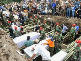 Damage from Mt. Merapi eruption in Indonesia