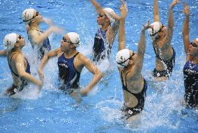 Japan's synchronized swimming team at practice session